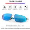 imageFEISEDY Vintage Sunglasses Men Polarized Aviator Metal Frame Lightweight Driving Fishing Running B0057Polarized Blue Lens 03interchangeable Yellow Night Vision Lenses