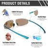 imageFEISEDY Vintage Sunglasses Men Polarized Aviator Metal Frame Lightweight Driving Fishing Running B0057Polarized Blue Lens 03interchangeable Yellow Night Vision Lenses