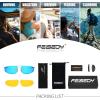 imageFEISEDY Vintage Sunglasses Men Polarized Aviator Metal Frame Lightweight Driving Fishing Running B0057Polarized Blue Lens 03interchangeable Yellow Night Vision Lenses