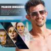 imageFEISEDY Vintage Sunglasses Men Polarized Aviator Metal Frame Lightweight Driving Fishing Running B0057Polarized Gradient Tea Lens 05interchangeable Yellow Night Vision Lenses
