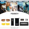 imageFEISEDY Vintage Sunglasses Men Polarized Aviator Metal Frame Lightweight Driving Fishing Running B0057Polarized Gradient Tea Lens 05interchangeable Yellow Night Vision Lenses