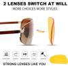 imageFEISEDY Vintage Sunglasses Men Polarized Aviator Metal Frame Lightweight Driving Fishing Running B0057Polarized Gradient Tea Lens 05interchangeable Yellow Night Vision Lenses