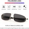 imageFEISEDY Vintage Sunglasses Men Polarized Aviator Metal Frame Lightweight Driving Fishing Running B0057Polarized Gray Lens 01interchangeable Yellow Night Vision Lenses