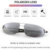 imageFEISEDY Vintage Sunglasses Men Polarized Aviator Metal Frame Lightweight Driving Fishing Running B0057Polarized Silver Lenses 06interchangeable Yellow Night Vision Lenses