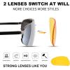 imageFEISEDY Vintage Sunglasses Men Polarized Aviator Metal Frame Lightweight Driving Fishing Running B0057Polarized Silver Lenses 06interchangeable Yellow Night Vision Lenses