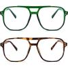 2pack Transparent Green+leopard