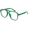imageFEISEDY Blue Light Blocking Glasses Fake Nerd Clear Square Computer Lightweight Pilot Glasses Frame Oversized B2866Transparent Green