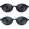imageFEISEDY Retro Oval Sunglasses for Women 90s Narrow Round Lightweight Shades Y2k Trendy Sunnies B11712pack 001 Black Frame  Grey005 Green Frame  Grey