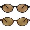 imageFEISEDY Retro Oval Sunglasses for Women 90s Narrow Round Lightweight Shades Y2k Trendy Sunnies B11712pack 002 Black Frame  Tea004 Leopard Frame  Tea