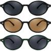 imageFEISEDY Retro Oval Sunglasses for Women 90s Narrow Round Lightweight Shades Y2k Trendy Sunnies B11713pack 001 Black Frame  Grey002 Black Frame  Tea005 Green Frame  Grey
