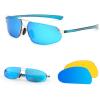 imageFEISEDY Vintage Sunglasses Men Polarized Aviator Metal Frame Lightweight Driving Fishing Running B0057Polarized Blue Lens 03interchangeable Yellow Night Vision Lenses