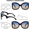 imageFEISEDY Oversized Square Butterfly Sunglasses Curved Curly Arm Frame Womens Fashion Shades B4035Black FrameBlue Yellow Lens