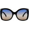 imageFEISEDY Oversized Square Butterfly Sunglasses Curved Curly Arm Frame Womens Fashion Shades B4035Black FrameBlue Yellow Lens