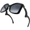 imageFEISEDY Oversized Square Butterfly Sunglasses Curved Curly Arm Frame Womens Fashion Shades B4035Black FrameGradient Grey Lens