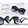 imageFEISEDY Oversized Square Butterfly Sunglasses Curved Curly Arm Frame Womens Fashion Shades B4035Black FrameGradient Grey Lens