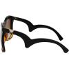 imageFEISEDY Oversized Square Butterfly Sunglasses Curved Curly Arm Frame Womens Fashion Shades B4035Blackleopard FrameGradient Tea Lens