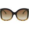 imageFEISEDY Oversized Square Butterfly Sunglasses Curved Curly Arm Frame Womens Fashion Shades B4035Blackleopard FrameGradient Tea Lens