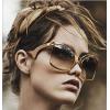 imageFEISEDY Oversized Square Butterfly Sunglasses Curved Curly Arm Frame Womens Fashion Shades B4035Champagne FrameGradient Tea Lens