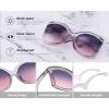 imageFEISEDY Oversized Square Butterfly Sunglasses Curved Curly Arm Frame Womens Fashion Shades B4035Transparent Grey FramePurple Pink Lens