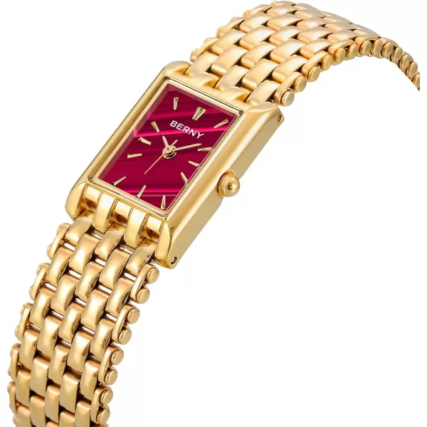 BERNY Gold Watches for Women Updated Ladies Quartz Wrist Watches Stainless Steel Band Womens Small Gold Watch Luxury Casual Fashion Bracelet Tools Included2166LRD