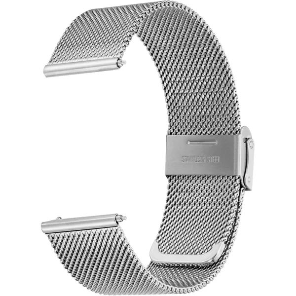 BERNY Stainless Steel Mesh Watch Band for Mens Women Quick Release Adjustable Watch Straps Thin Metal Bracelet with Safty Clasp 18mm 20mm 22mm SilverBlackRose GoldSilver