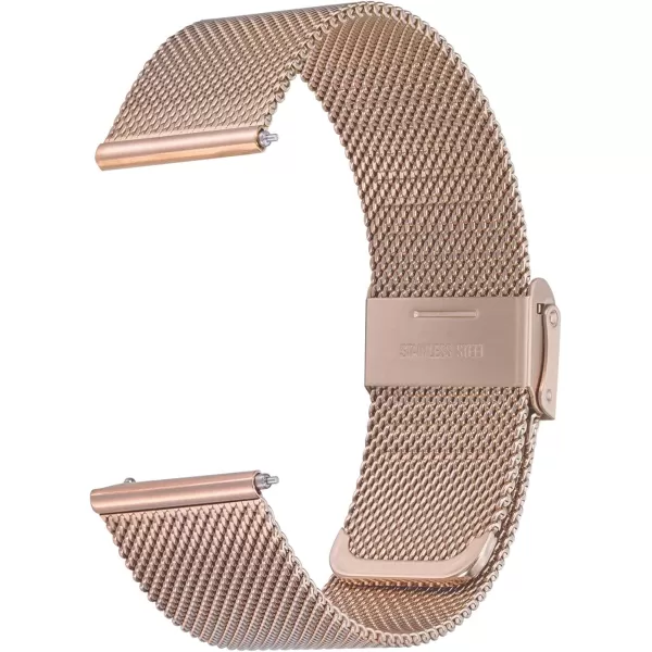 BERNY Stainless Steel Mesh Watch Band for Mens Women Quick Release Adjustable Watch Straps Thin Metal Bracelet with Safty Clasp 18mm 20mm 22mm SilverBlackRose GoldRose Gold