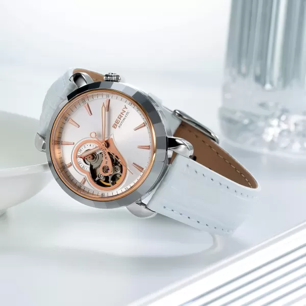 BERNY Automatic Watches for Women Skeleton Dress Watch CollectionAM107LRGUS