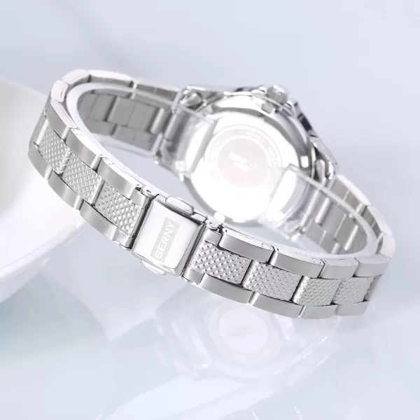 BERNY Women Watches Stainless Steel Band  Japanese Quartz Movement 28mmBlack