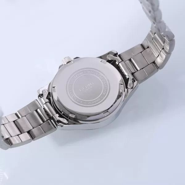 BERNY Women Watches Stainless Steel Band  Japanese Quartz Movement 28mmBlack