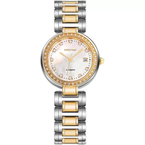 BERNY Womens Stainless Steel Automatic Watch DiamondAccented Bracelet Elegant Watchgold