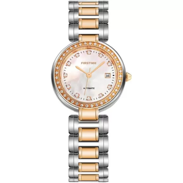 BERNY Womens Stainless Steel Automatic Watch DiamondAccented Bracelet Elegant Watchrose gold