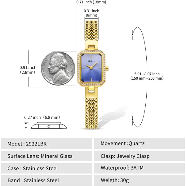 BERNY Gold Watches for Women Ladies Wrist Watch and Bracelet Set Dainty Quartz Bracelet Watch Premium Crystal Accented Fashion Luxury Birthday Present for WomenGradient Purple