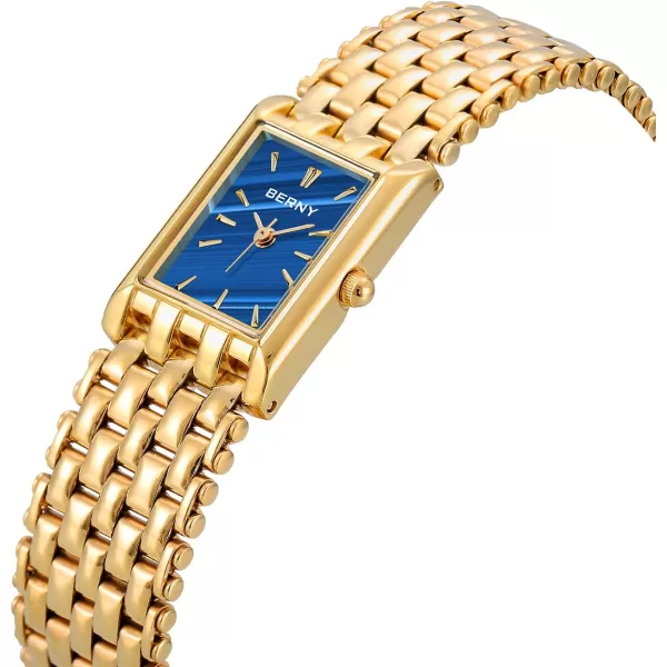 BERNY Gold Watches for Women Updated Ladies Quartz Wrist Watches Stainless Steel Band Womens Small Gold Watch Luxury Casual Fashion Bracelet Tools Included2166LC