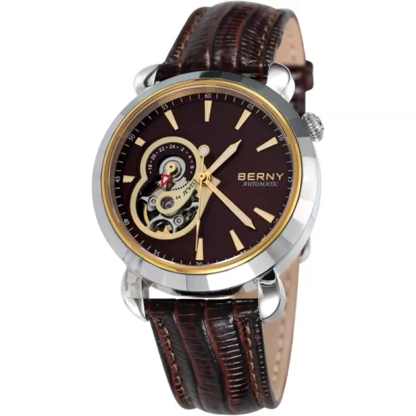 BERNY Automatic Watches for Women Skeleton Dress Watch CollectionAM107LBRNUS