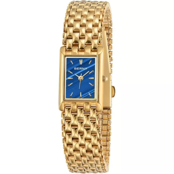 BERNY Gold Watches for Women Updated Ladies Quartz Wrist Watches Stainless Steel Band Womens Small Gold Watch Luxury Casual Fashion Bracelet Tools Included2166LC