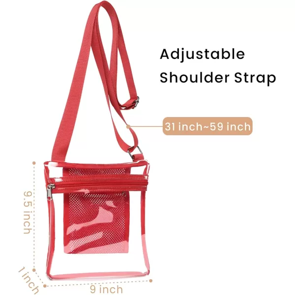Fcolor Clear Bag Stadium Approved Clear Purse Crossbody Concert Bag for Women