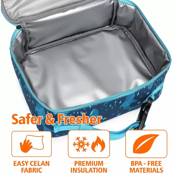 Fcolor Lunch Bags Kids Insulated Lunch Boxes Bag Girls Boys Stylish Food Grade Kids lunch boxes for Toddler Girls Boys School Shark