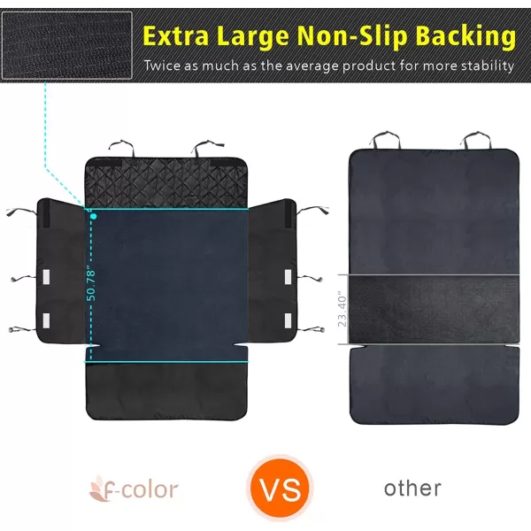 Fcolor SUV Cargo Liner for Dogs Upgraded Waterproof Pet Cargo Cover with Full Side Flap Protector Dog Seat Cover Mat for SUVs Sedans Vans with Bumper Flap NonSlip Large Size Black