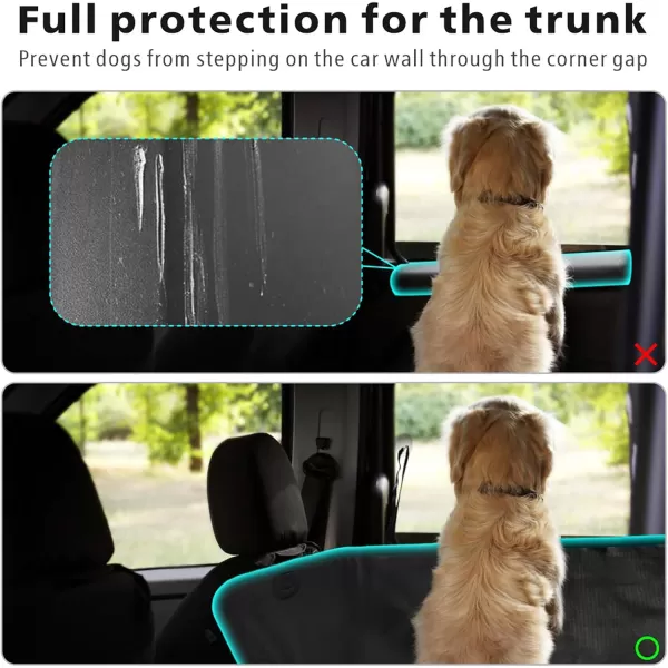 Fcolor SUV Cargo Liner for Dogs Upgraded Waterproof Pet Cargo Cover with Full Side Flap Protector Dog Seat Cover Mat for SUVs Sedans Vans with Bumper Flap NonSlip Large Size Black