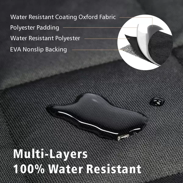 Fcolor SUV Cargo Liner for Dogs Upgraded Waterproof Pet Cargo Cover with Full Side Flap Protector Dog Seat Cover Mat for SUVs Sedans Vans with Bumper Flap NonSlip Large Size Black