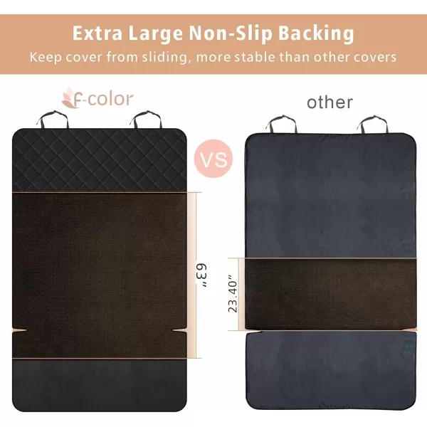 Fcolor SUV Cargo Liner for Dogs Water Resistant Pet Cover Dog Seat Mat SUVs Sedans Vans with Bumper Flap Protector NonSlip Large Size Universal Fit BlackBlack