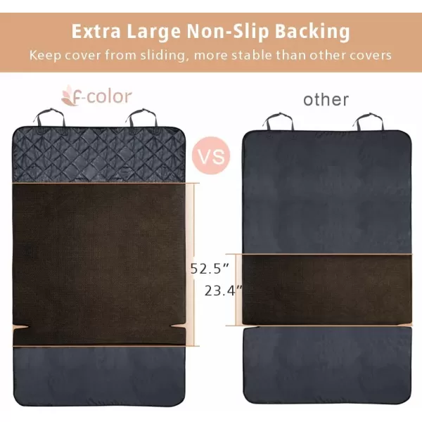 Fcolor SUV Cargo Liner for Dogs Water Resistant Pet Cover Dog Seat Mat SUVs Sedans Vans with Bumper Flap Protector NonSlip Large Size Universal Fit BlackBrown