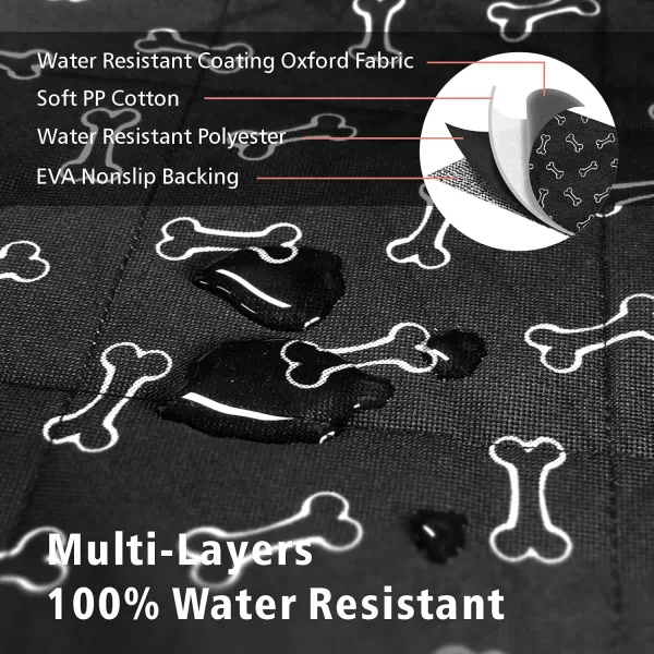 Fcolor SUV Cargo Liner for Dogs Water Resistant Pet Cover Dog Seat Mat SUVs Sedans Vans with Bumper Flap Protector NonSlip Large Size Universal Fit BlackBone