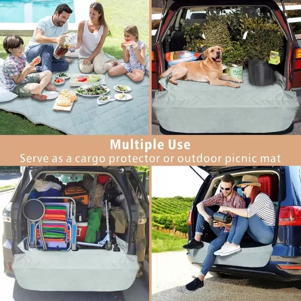 Fcolor SUV Cargo Liner for Dogs Water Resistant Pet Cover Dog Seat Mat SUVs Sedans Vans with Bumper Flap Protector NonSlip Large Size Universal Fit BlackGrey