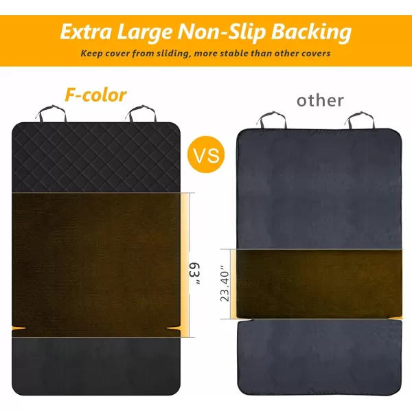 Fcolor SUV Cargo Liner for Dogs Water Resistant Pet Cover Dog Seat Mat SUVs Sedans Vans with Bumper Flap Protector NonSlip Large Size Universal Fit BlackPaw Print