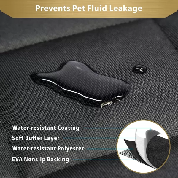 Fcolor SUV Cargo Liner for Dogs Water Resistant Pet Cover Dog Seat Mat SUVs Sedans Vans with Bumper Flap Protector NonSlip Large Size Universal Fit BlackABlack