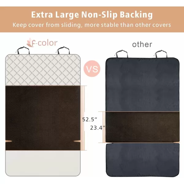 Fcolor SUV Cargo Liner for Dogs Water Resistant Pet Cover Dog Seat Mat SUVs Sedans Vans with Bumper Flap Protector NonSlip Large Size Universal Fit BlackBeige