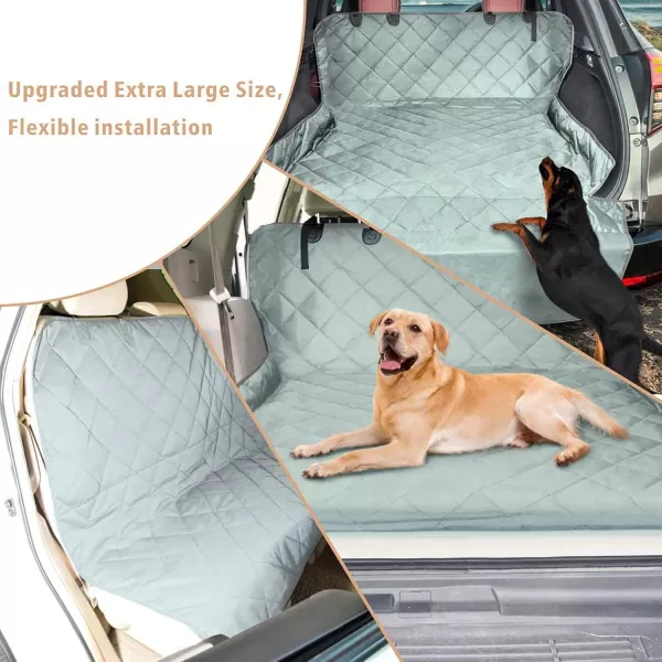 Fcolor SUV Cargo Liner for Dogs Water Resistant Pet Cover Dog Seat Mat SUVs Sedans Vans with Bumper Flap Protector NonSlip Large Size Universal Fit BlackGrey