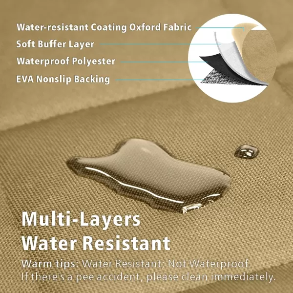 Fcolor SUV Cargo Liner for Dogs Water Resistant Pet Cover Dog Seat Mat SUVs Sedans Vans with Bumper Flap Protector NonSlip Large Size Universal Fit BlackKhaki