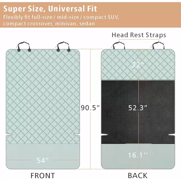 Fcolor SUV Cargo Liner for Dogs Water Resistant Pet Cover Dog Seat Mat SUVs Sedans Vans with Bumper Flap Protector NonSlip Large Size Universal Fit BlackGrey